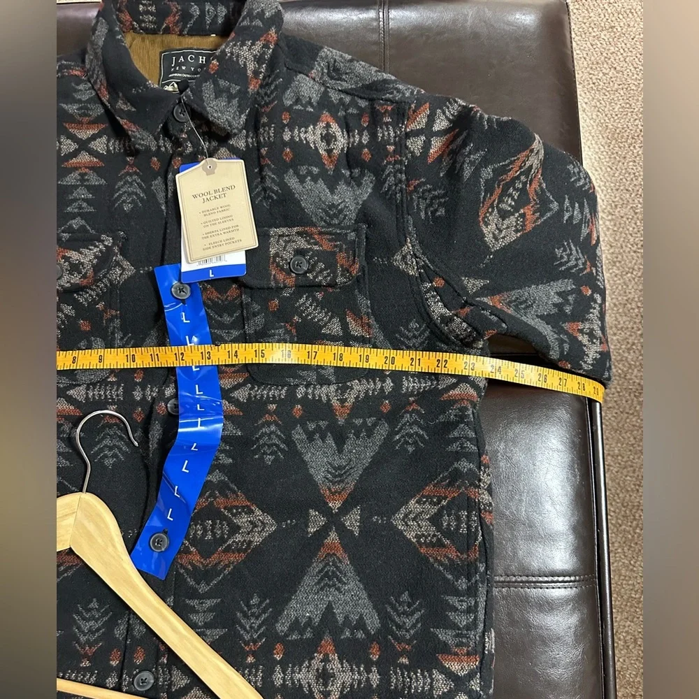 Jachs Men’s Multi Aztec Sherpa Lined Wool Blend  Winter Jacket Shacket New - Picture 13 of 15